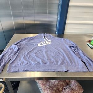 Nike Purple Heather Pullover Hoodie with White Logo